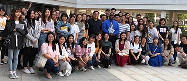 Dean Andrew Diare, Ph.D., visits students in China.