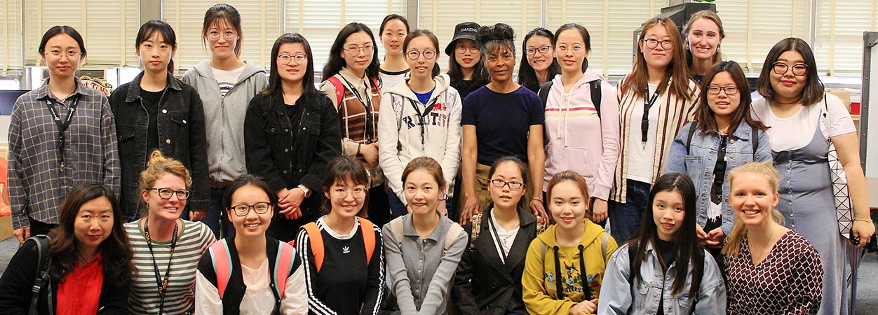 Students from a partner institution in China visit a special education facility in Richmond.