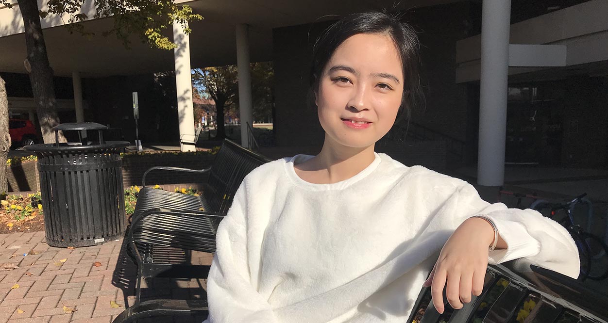 Lindai Xie, a master's degree student in VCU SOE's counselor education program, is among the first students taking classes at VCU under the new initiative. (Brian McNeill, University Public Affairs)