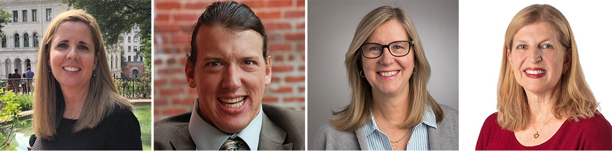 Headshots of (from left) Party Dinora, Ph.D.; Jack M. Brandt; Molly Dellinger-Wray; Elizabeth Cramer, Ph.D., LCSW.