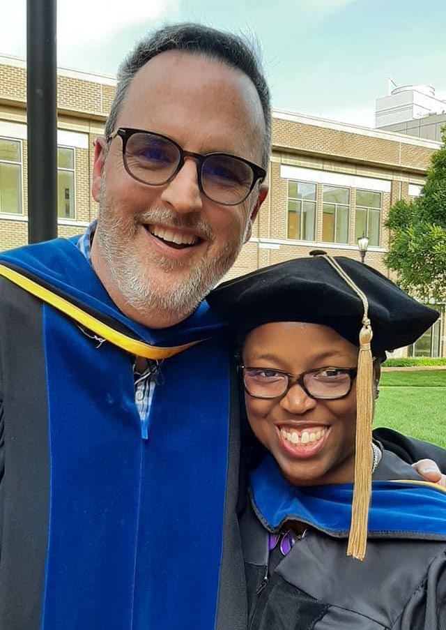 Robin Michelle Pelt, Ph.D., with her dissertation chair, Kevin Sutherland, Ph.D.