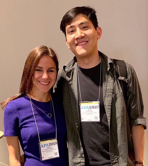 Dr. Alison Koenka and Dr. Jason Chow, assistant professors in the VCU School of Education, at the 2019 Annual Conference of the American Psychological Association in Chicago.