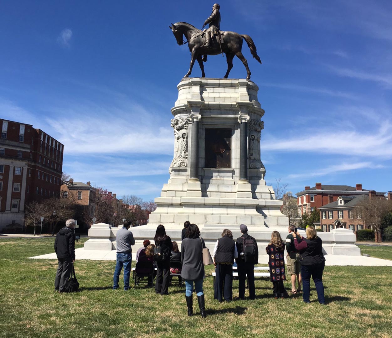 A “philosophical walking tour” of Richmond’s Monument Avenue, led by Dr. Gabriel Reich, associate professor in the Department of Teaching and Learning.